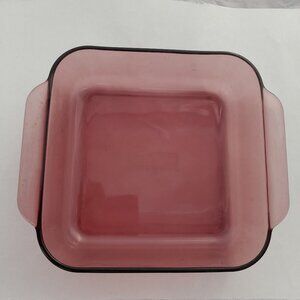 Pyrex Cranberry Visions 8x8x2 Vintage